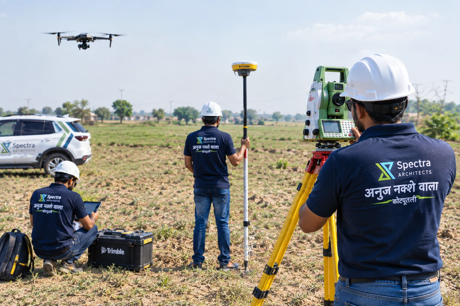 Spectra Architects professional field survey team in Kotputli